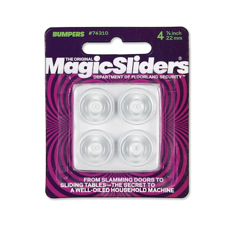 Magic Sliders Magic Sliders Rubber Self Adhesive Bumper Pad Clear Round 7/8 in. W X 7/8 in. L 4 pk 74310